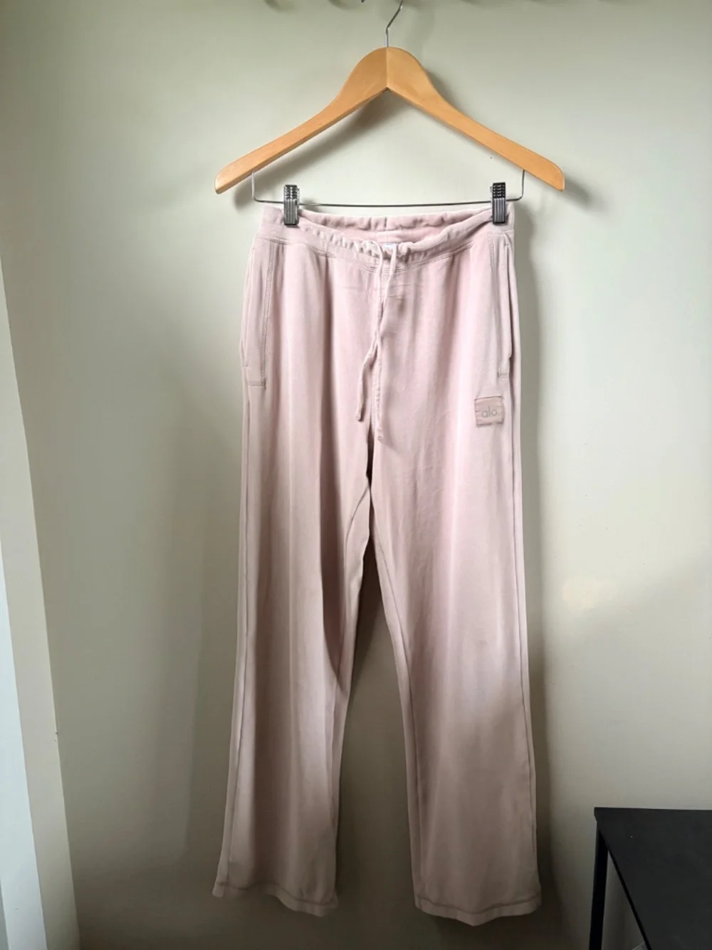 Alo Yoga Velour High Waist Wide Leg Pants S